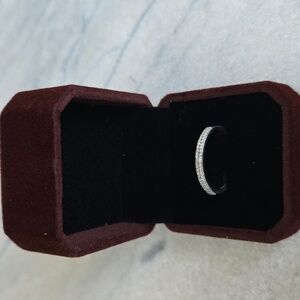 Affinity Sterling Silver Double Row Diamond 0.25 cttw Band Ring (QVC)